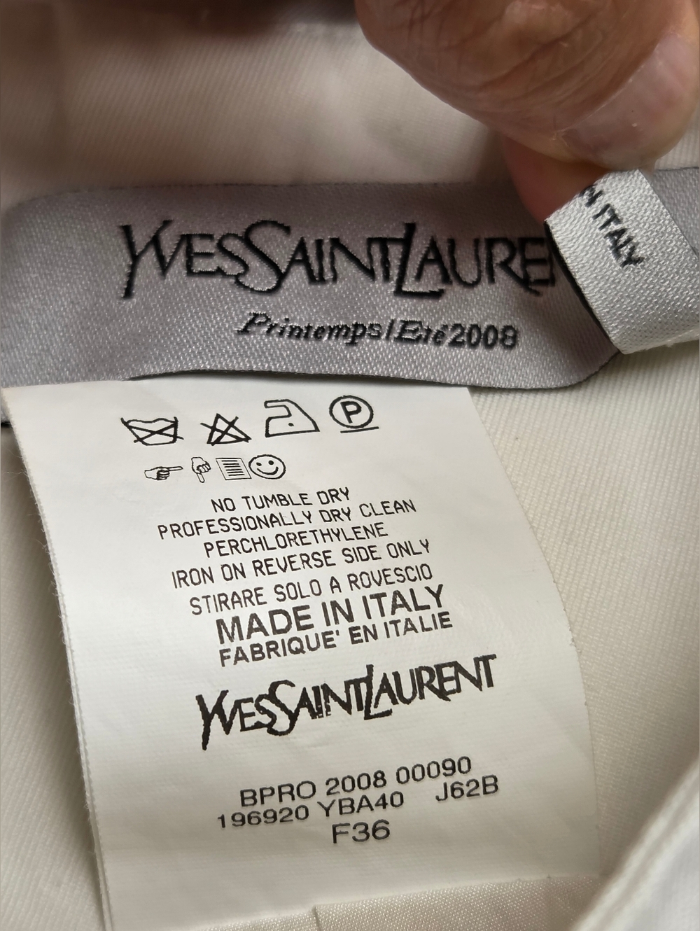 Archival YSL 2008 Stefano Pilati White Cotton Pencil Skirt - FR 36 - Picture 12 of 13